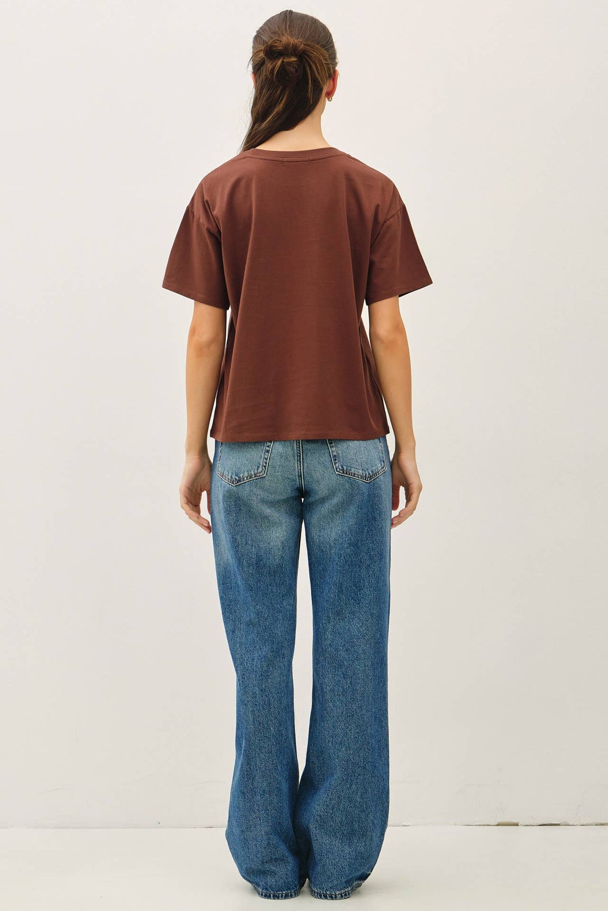 COTTON JERSEY OVERSIZED CROP T-SHIRTS