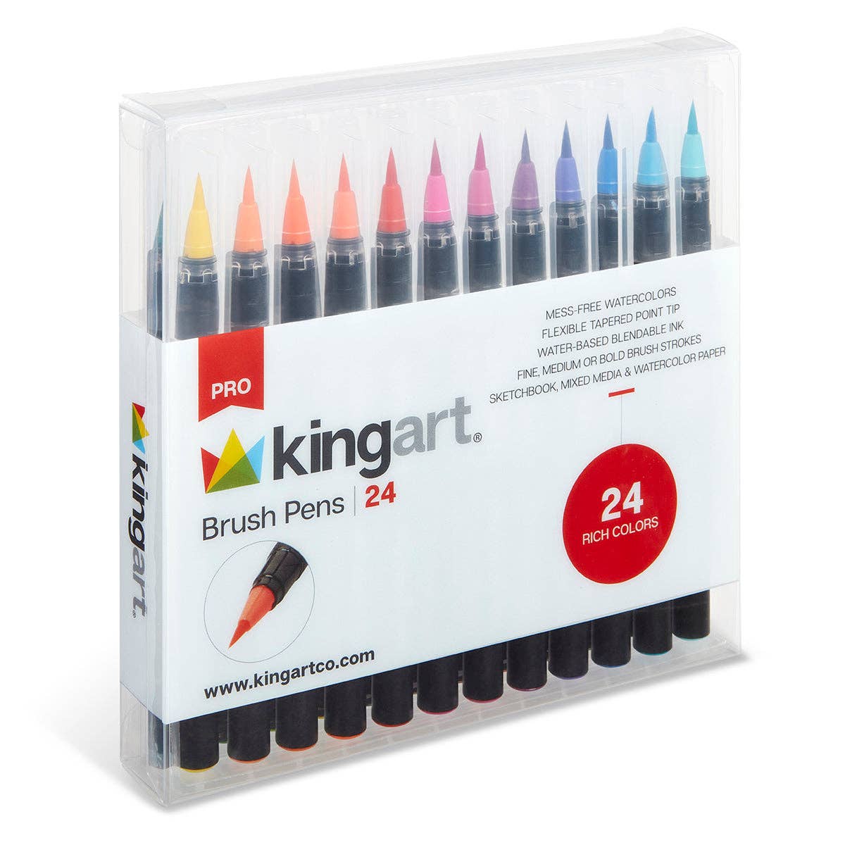 Real Watercolor Brush Pens 24 Colors