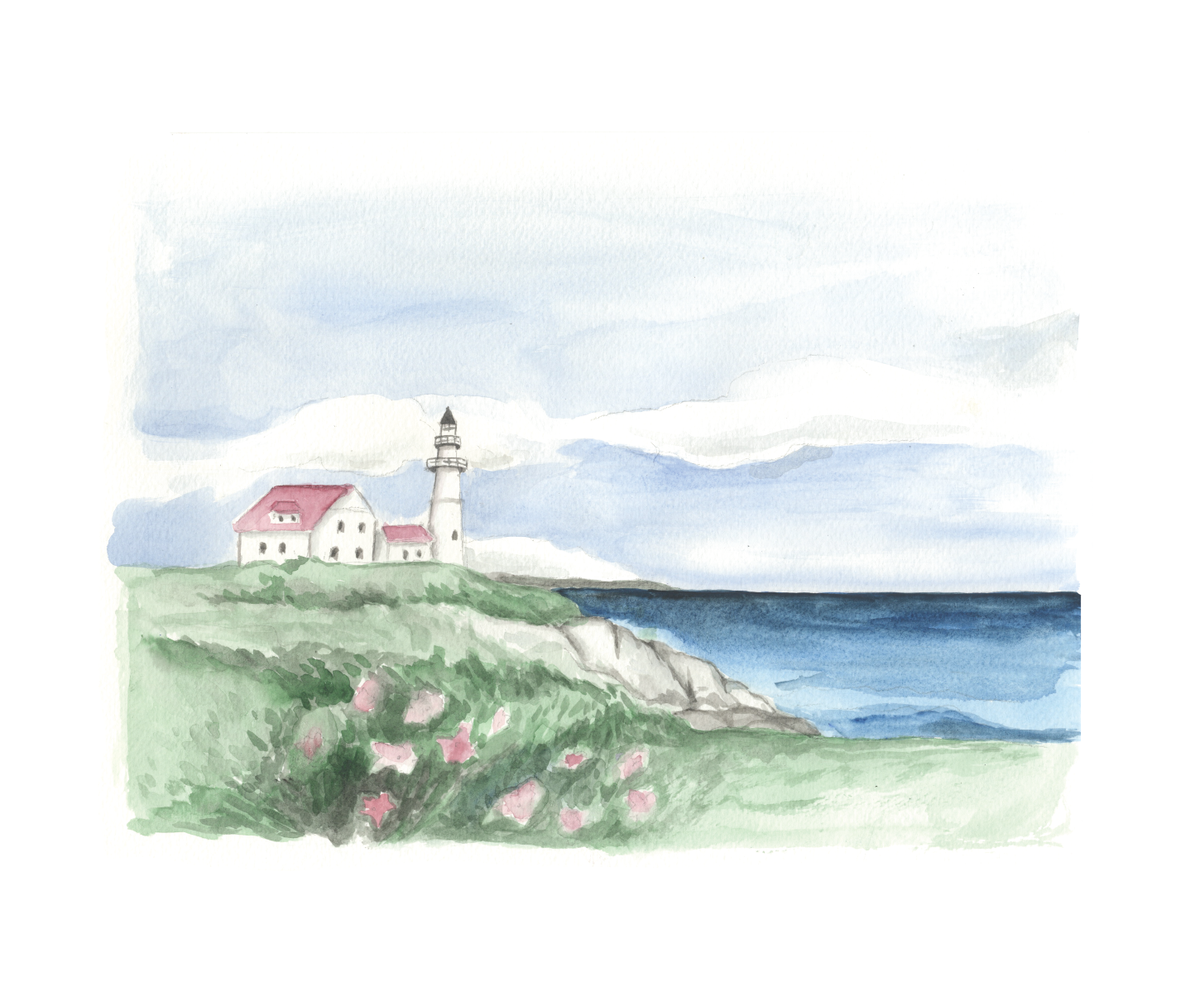 Lighthouse landscape Painting Art Kit with Outline page 