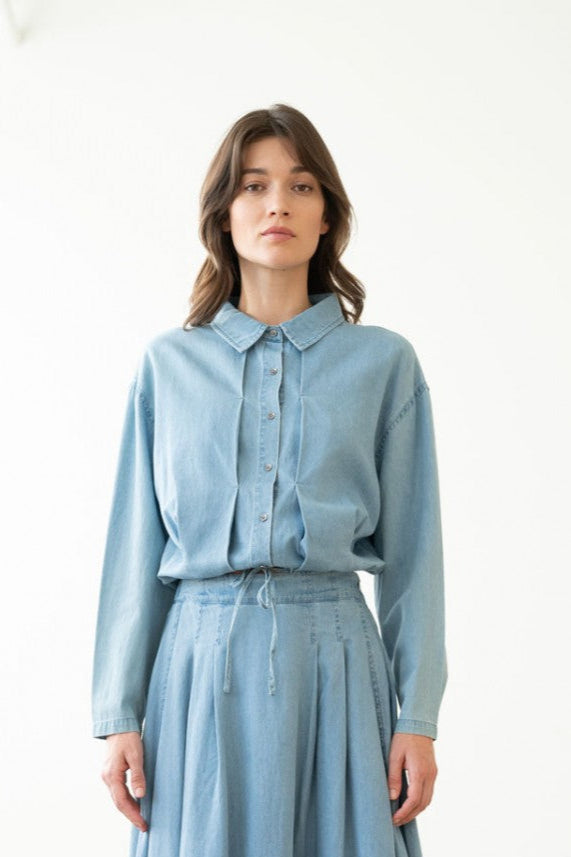Chambray Shirt - elastic waist