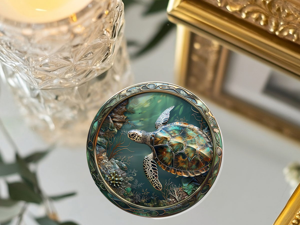 Turtle Coaster, Flat Surface Coaster, Nature-Inspired Home