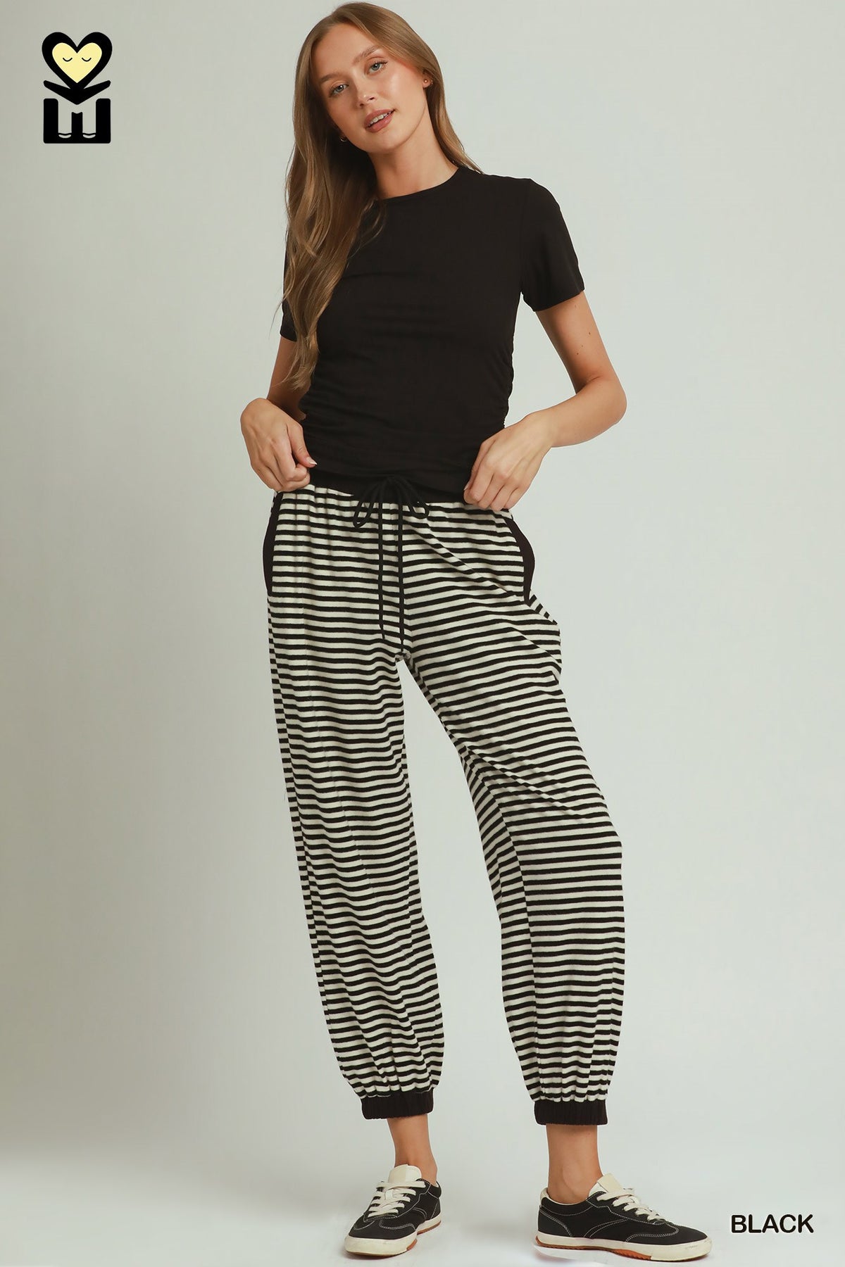 PULSEKNIT Side Ruched Round Neck Top