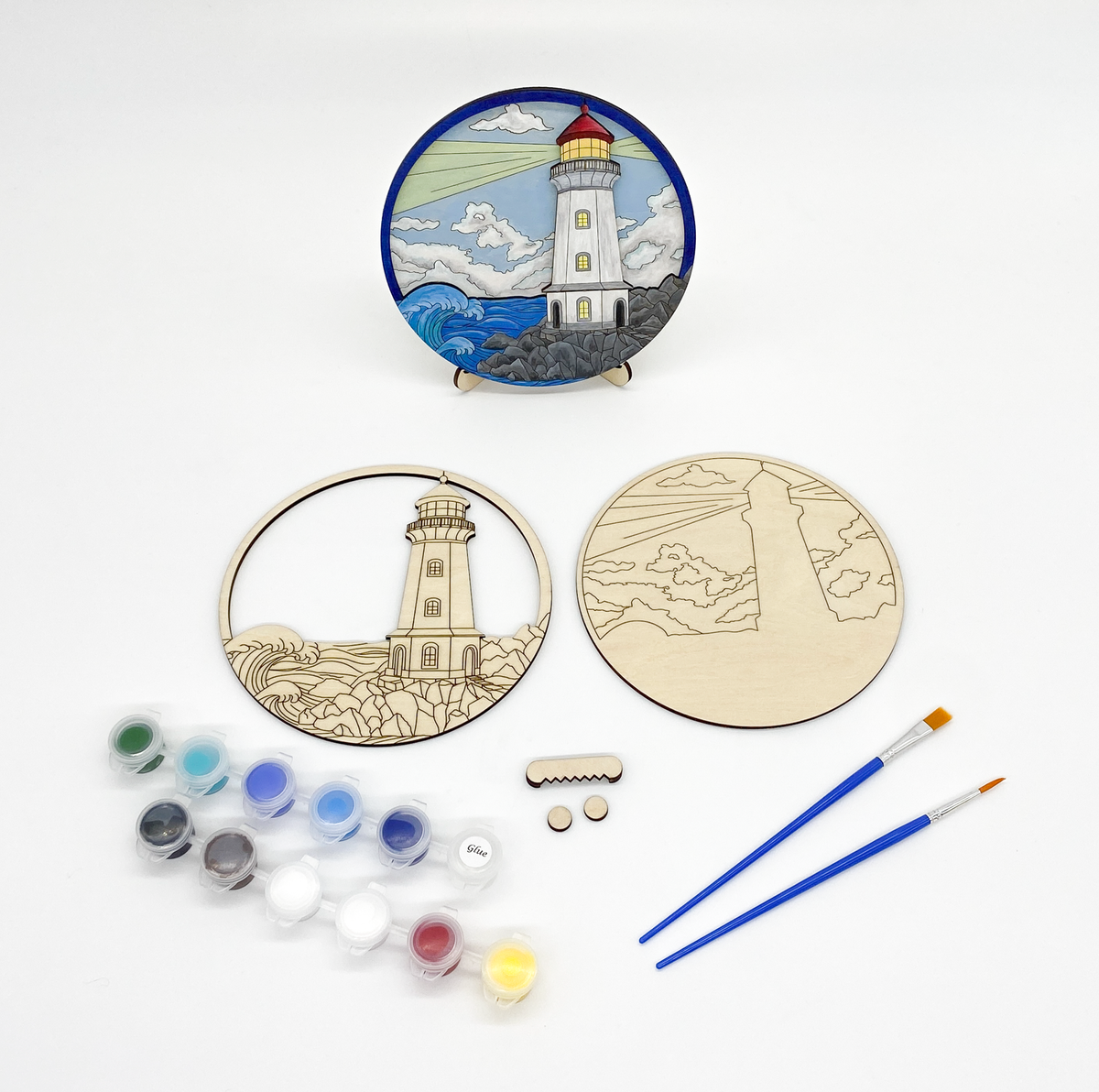 Lighthouse Coastal DIY Paint Kit – Layered Wood Ocean Art