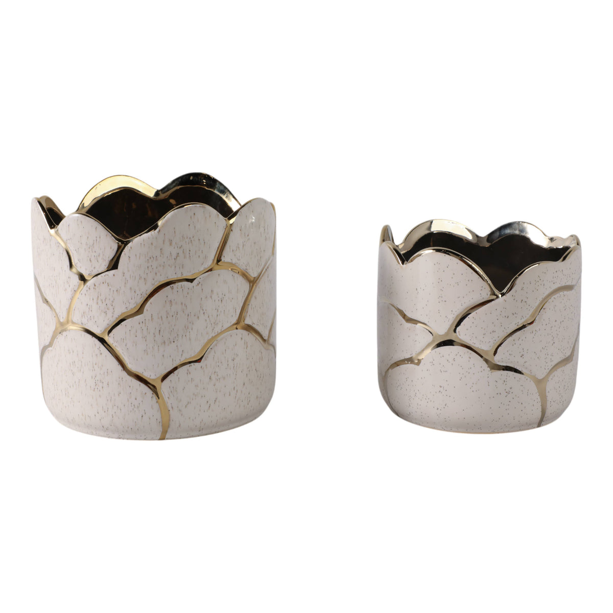 Ivory/Gold Resin Cloud Planter