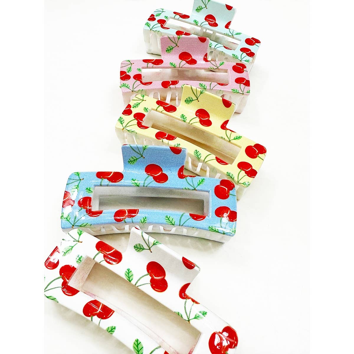 The adorable cherry Print Hair Claw