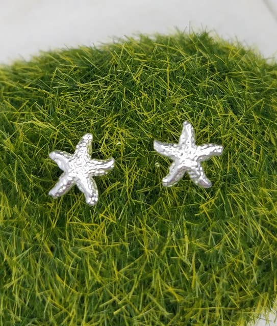 Silver Starfish Studs