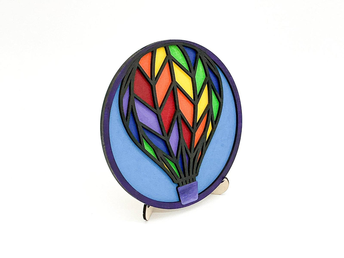 Hot Air Balloon 3D Layered Art | DIY Wood Craft Kit for Adults | Whimsical Traveler Gift