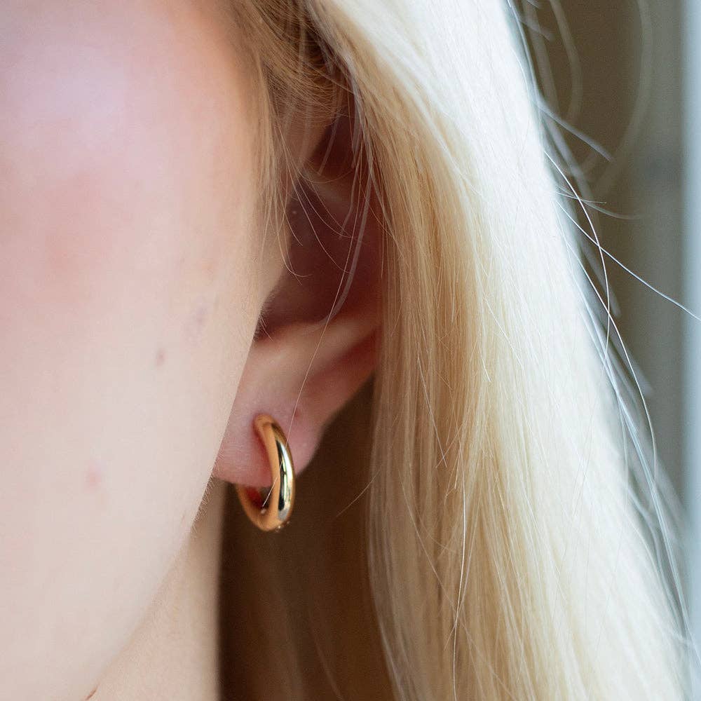 Gilded Gold Earrings-Hoop Huggies | Hoop Earrings for Women