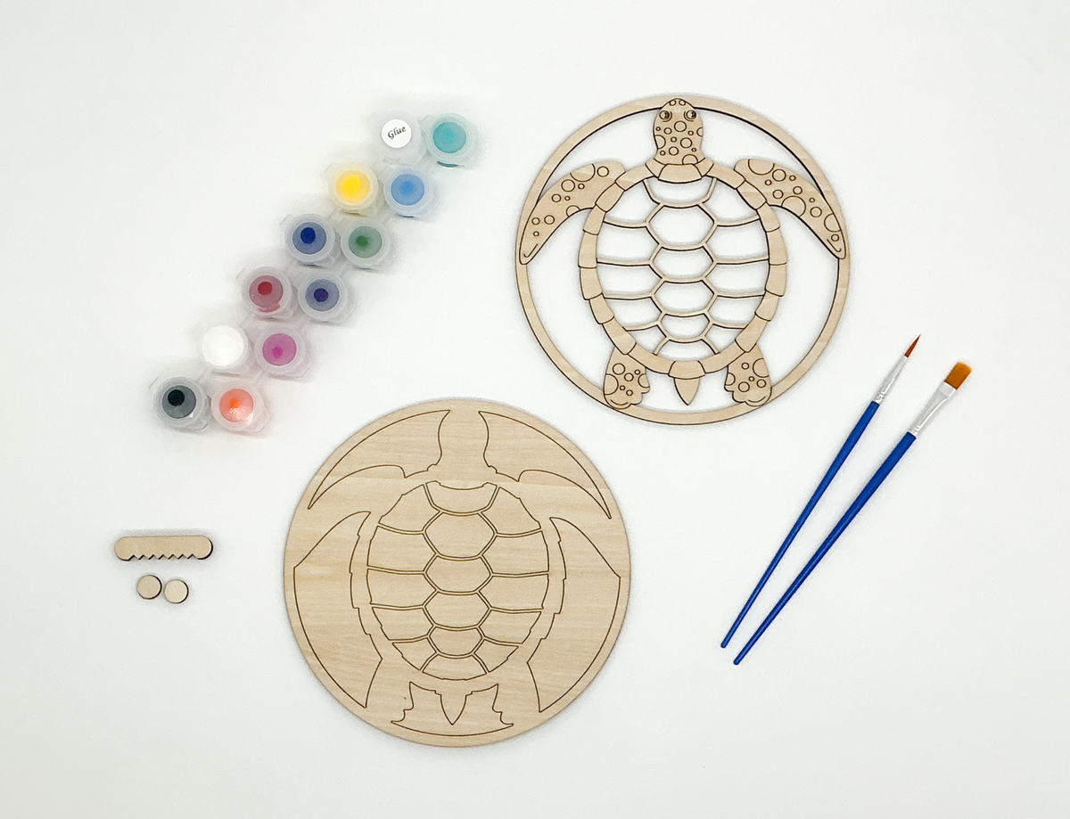 Layered Sea Turtle 3D Art | DIY Wood Craft Kit for Adults | Unique Nautical Wall Art