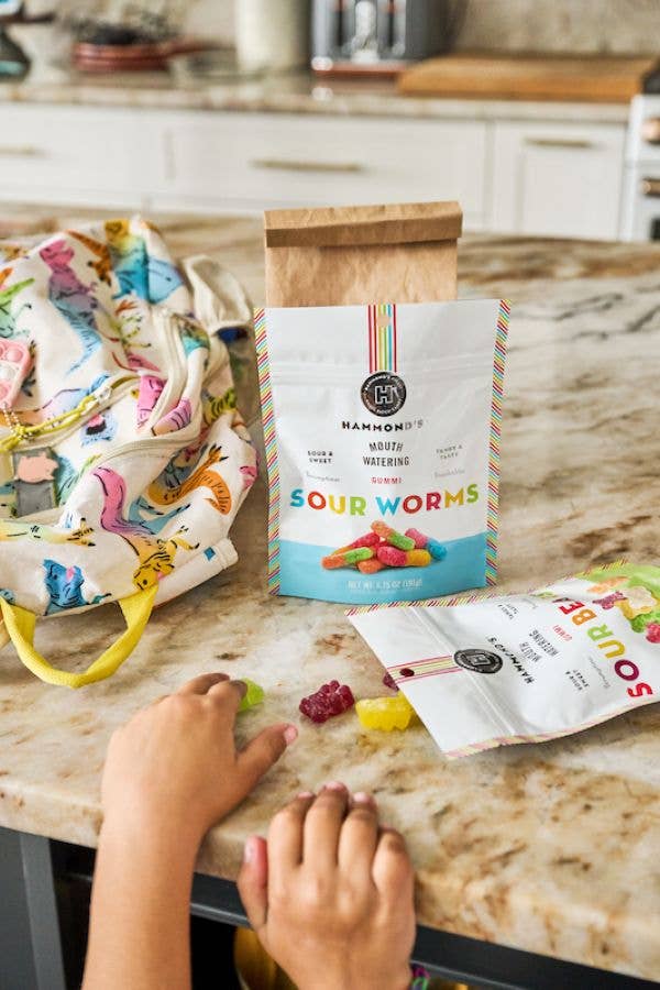 Sweet & Sour Candy - Gummi Worms - 6.75 oz Resealable Bag