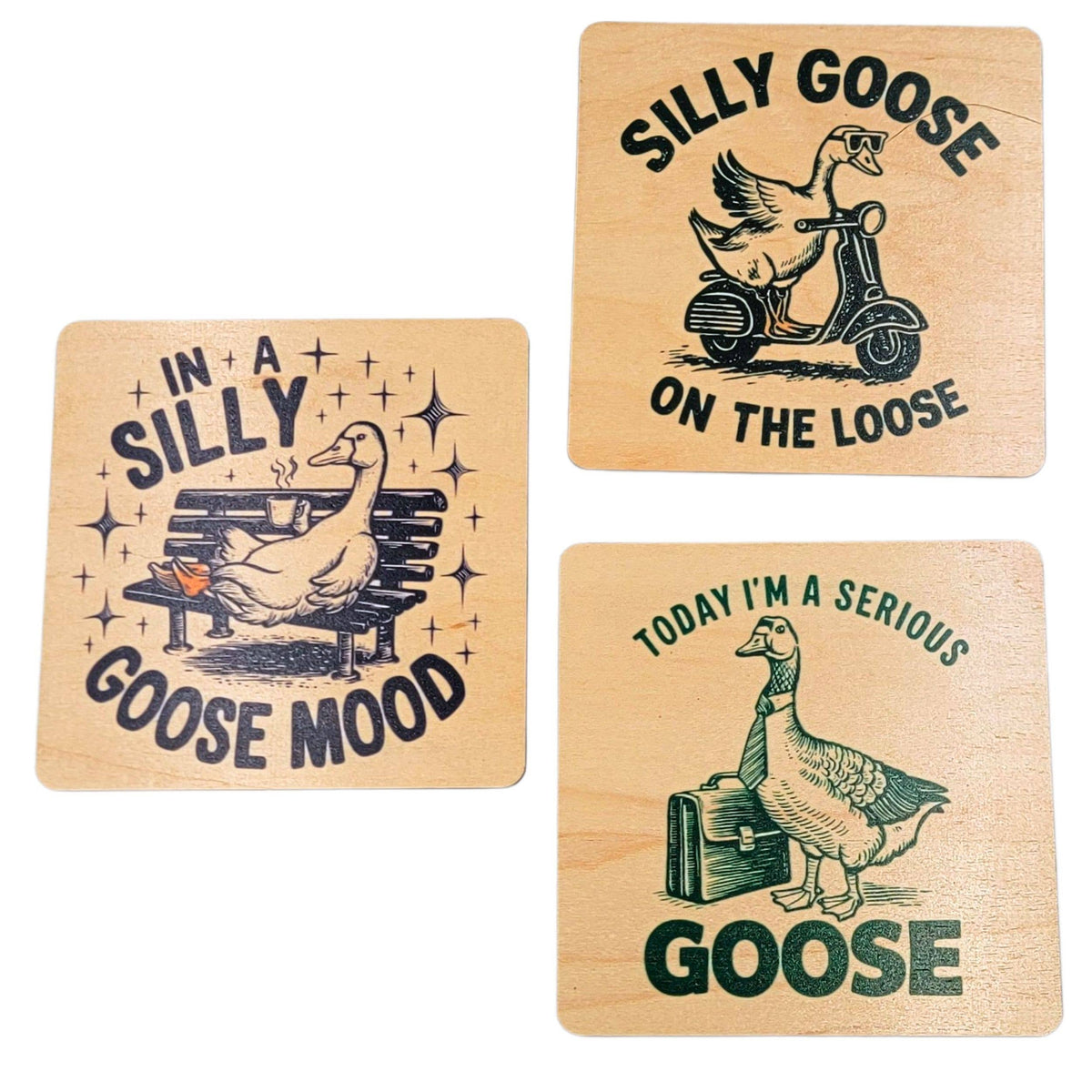 Coasters - Silly Goose On The Loose Funny Wood Coaster