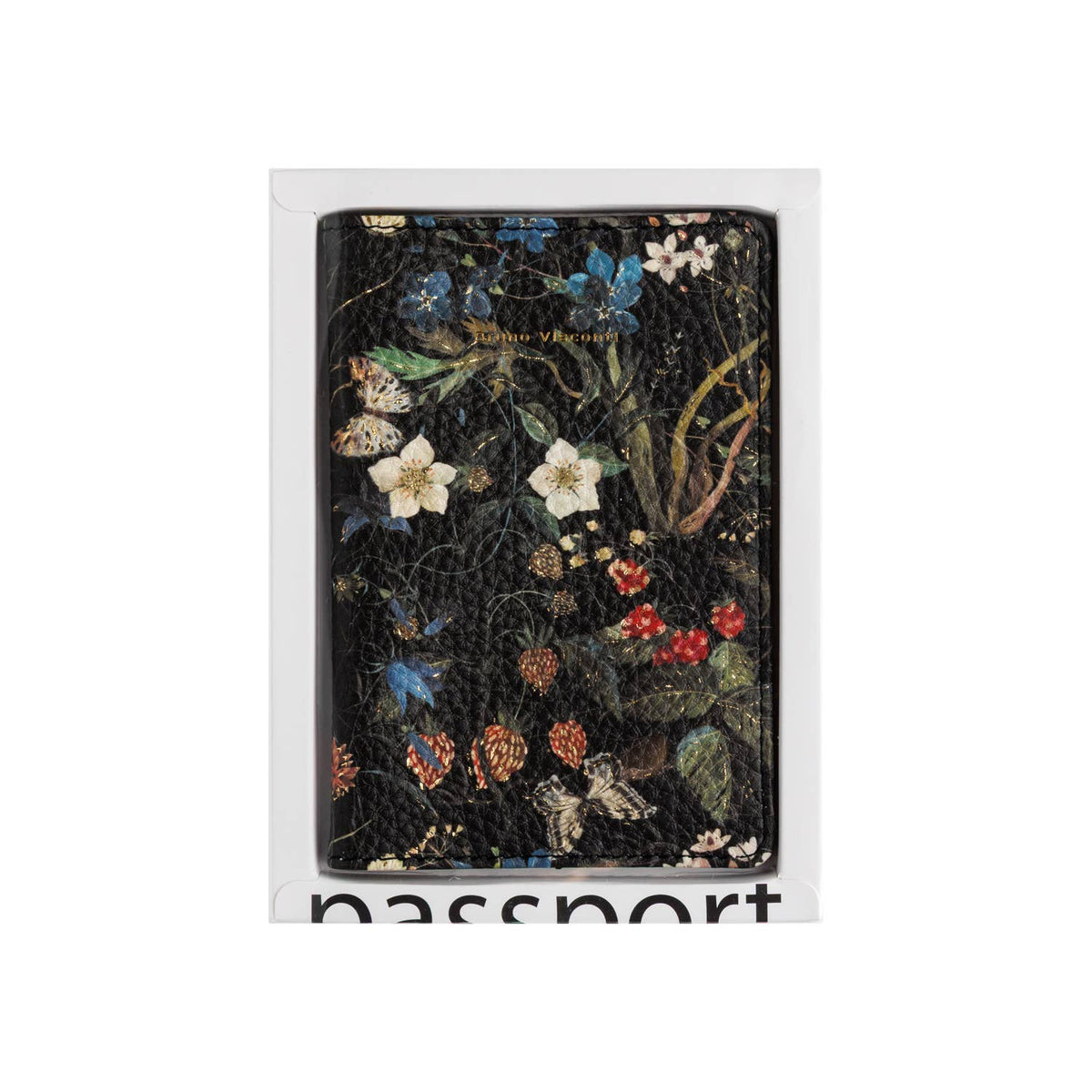 Vegan Leather Passport Cover - Forest Flowers