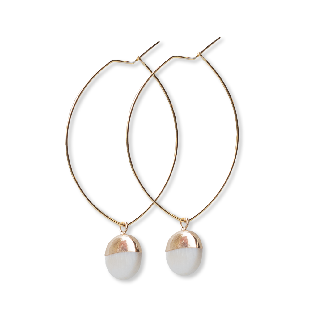 Dipped Mother of Pearl Earrings