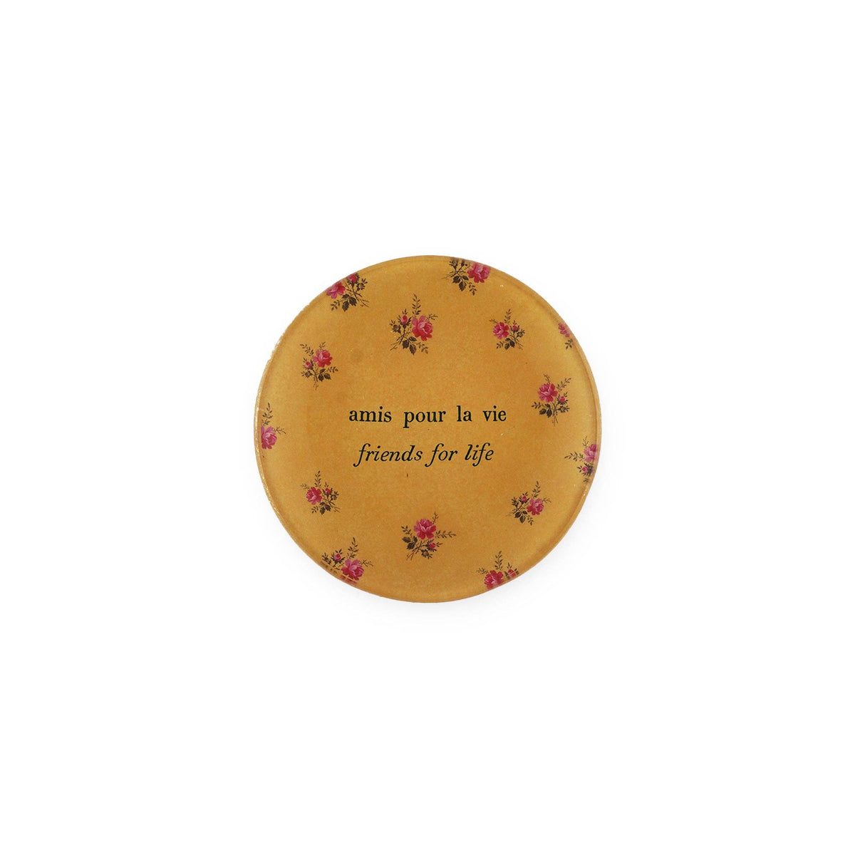 Amis Pour La Vie (Friends For Life) Mini Round Decoupage Plate - 4"