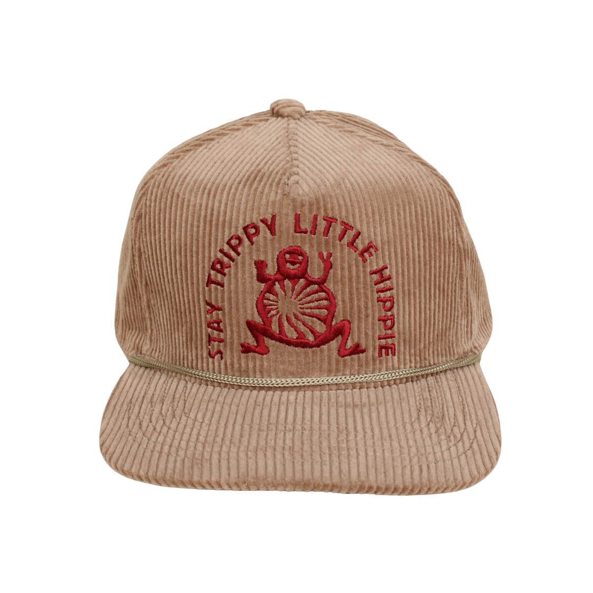 "Stay Trippy" Corduroy Trucker Hat- Flax