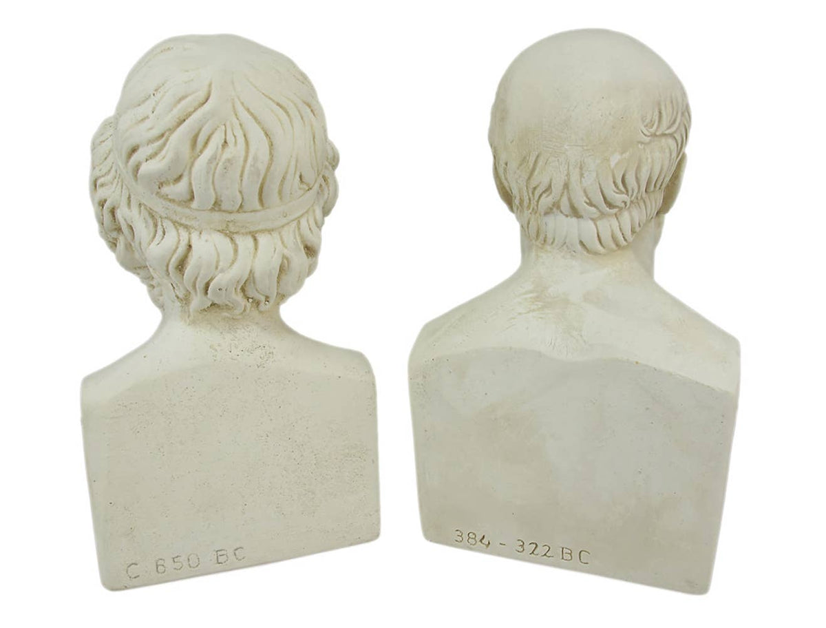 Aristotle and Homer Bust Antique White Plaster Bookends