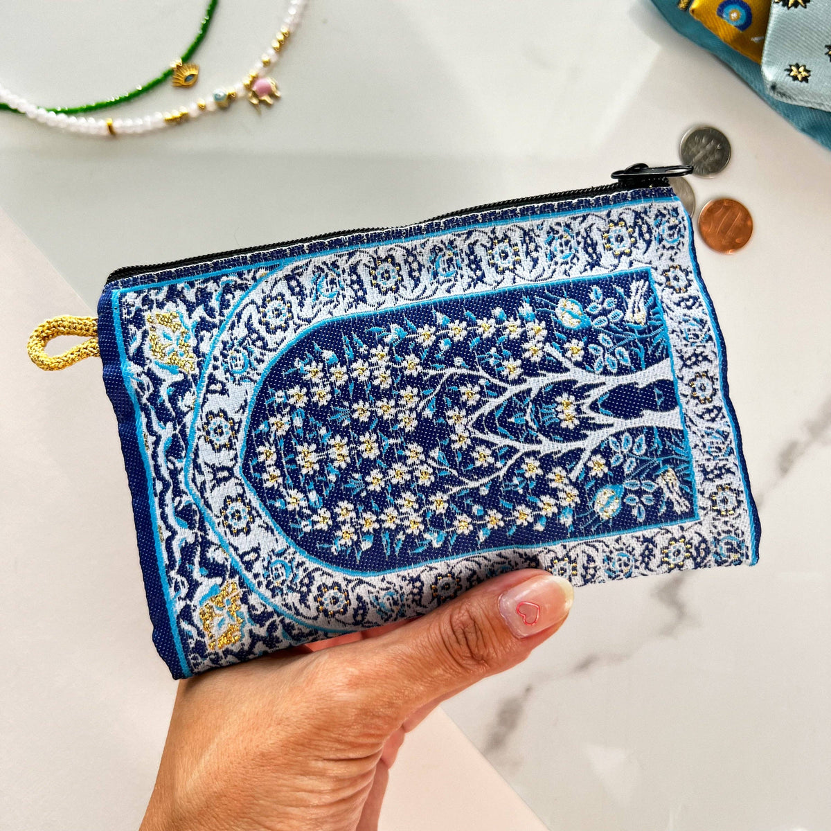 Fabric Coin Purse, Zipper Pouch, Handmade Coin Purse