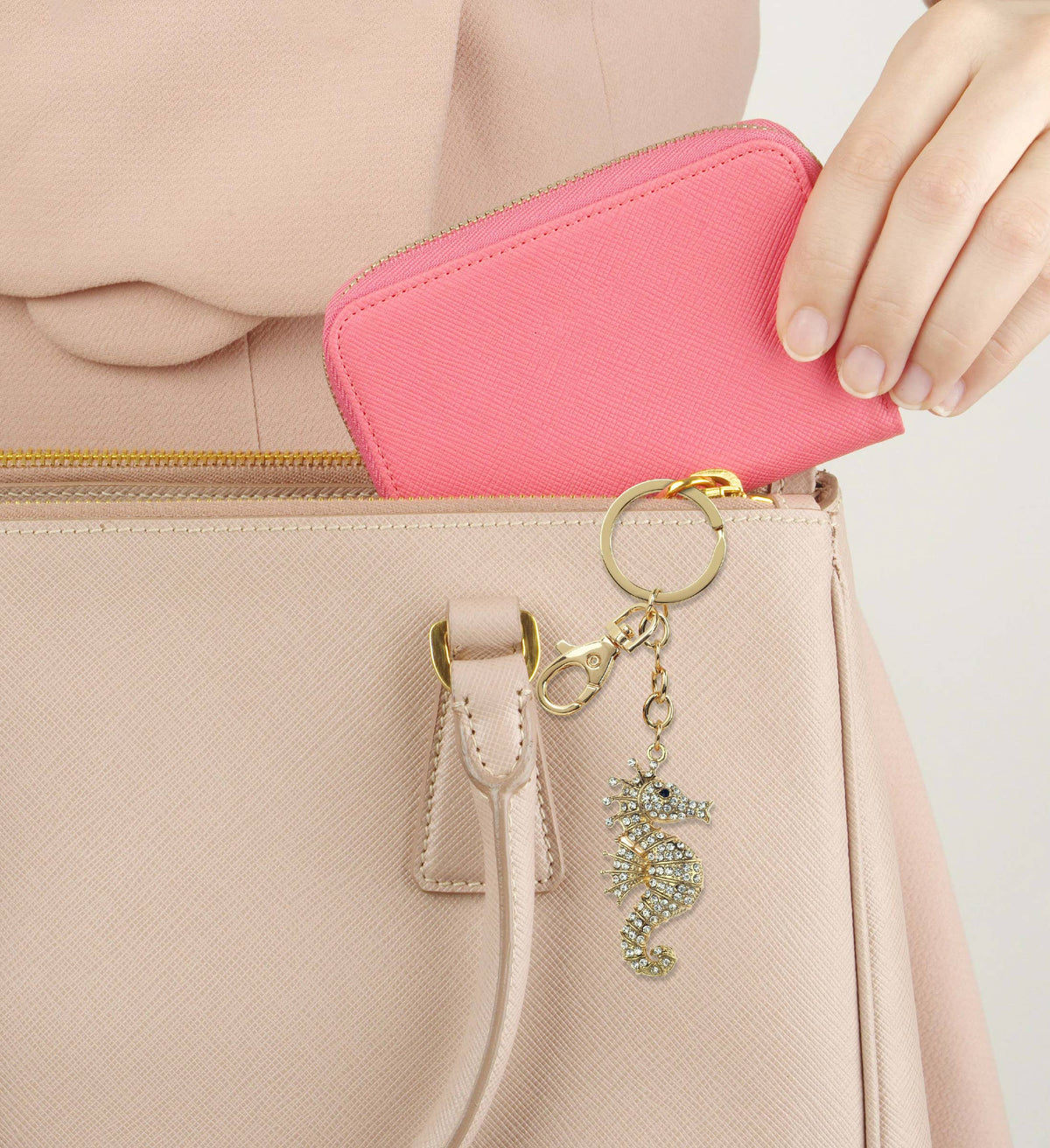 Gold Sparkling Charms - Seahorse