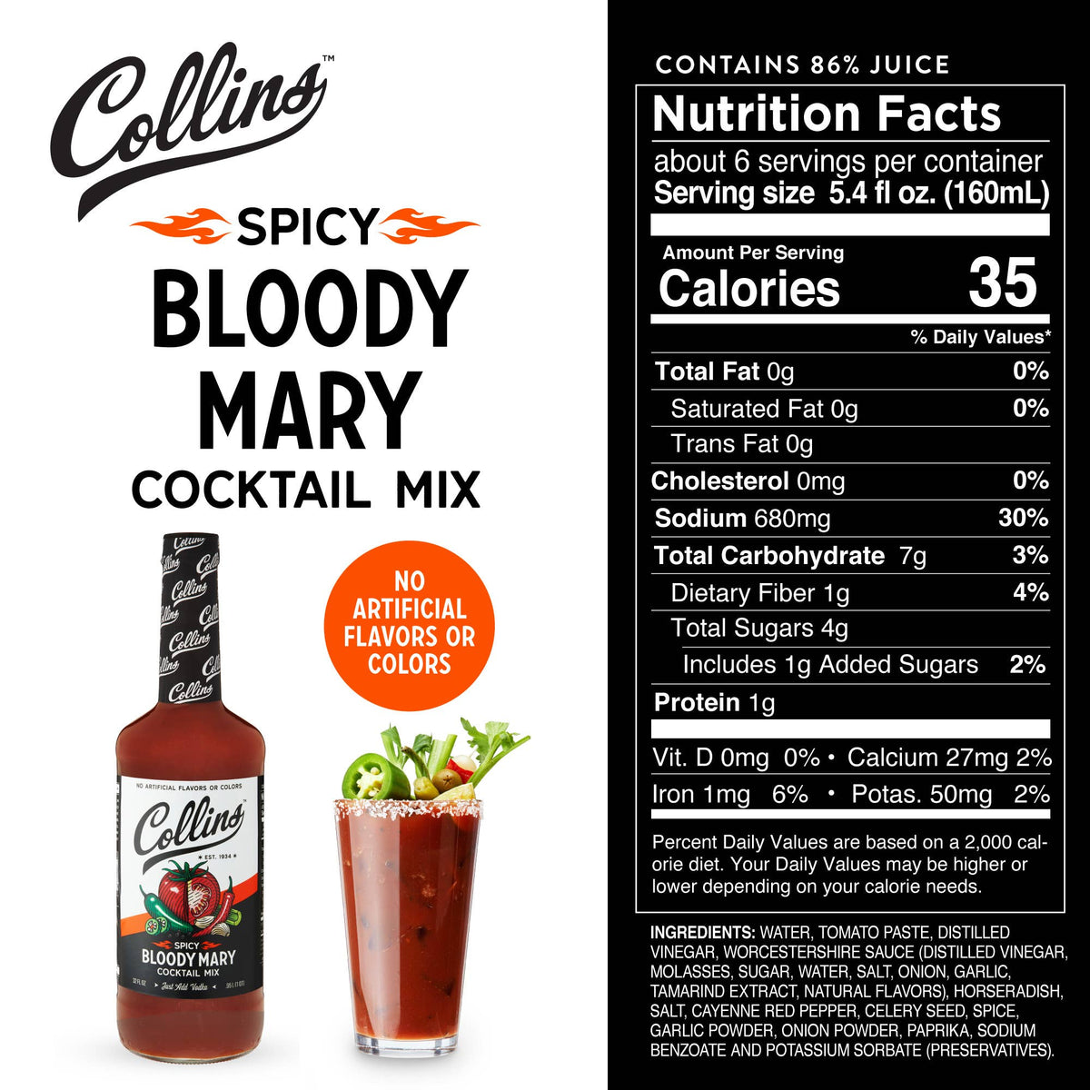Real Sugar Spicy Bloody Mary Cocktail Mix - 32 oz