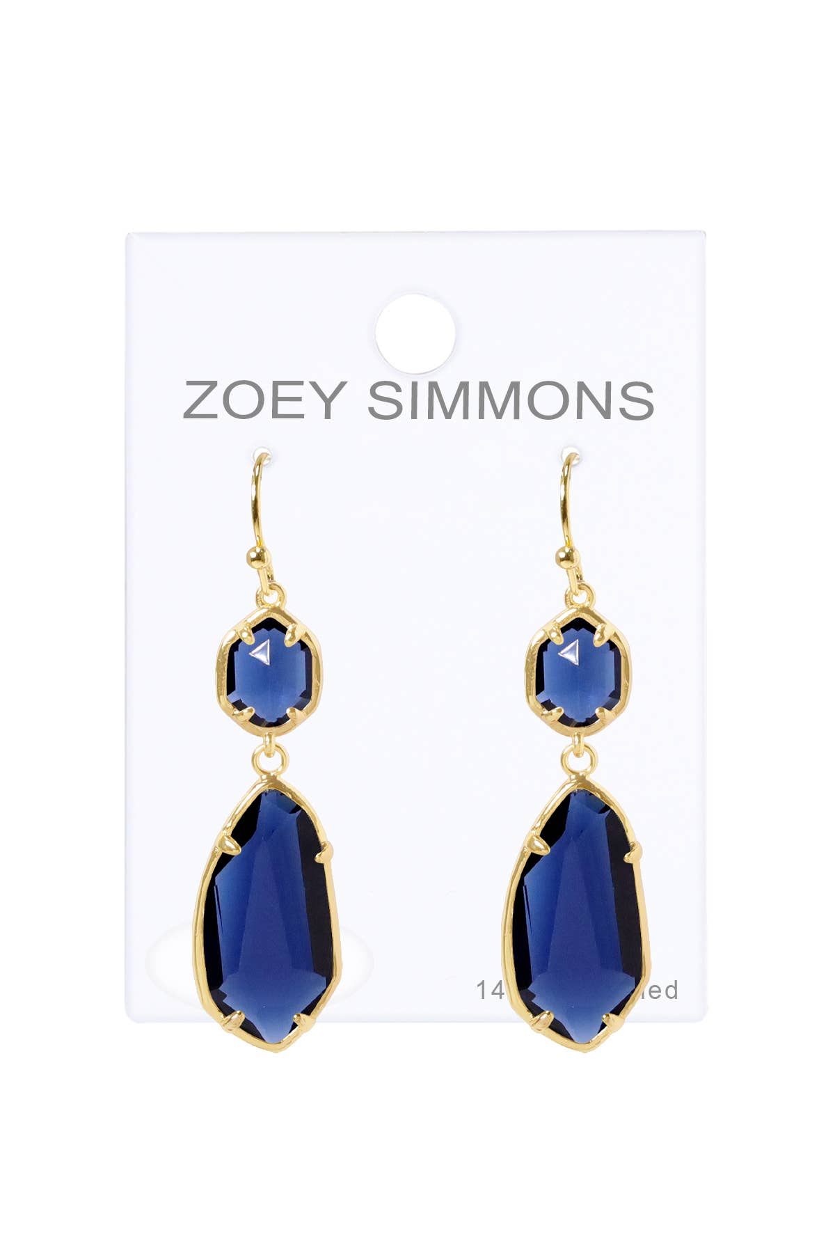 London Blue Crystal Hanging Drop Earrings - GF