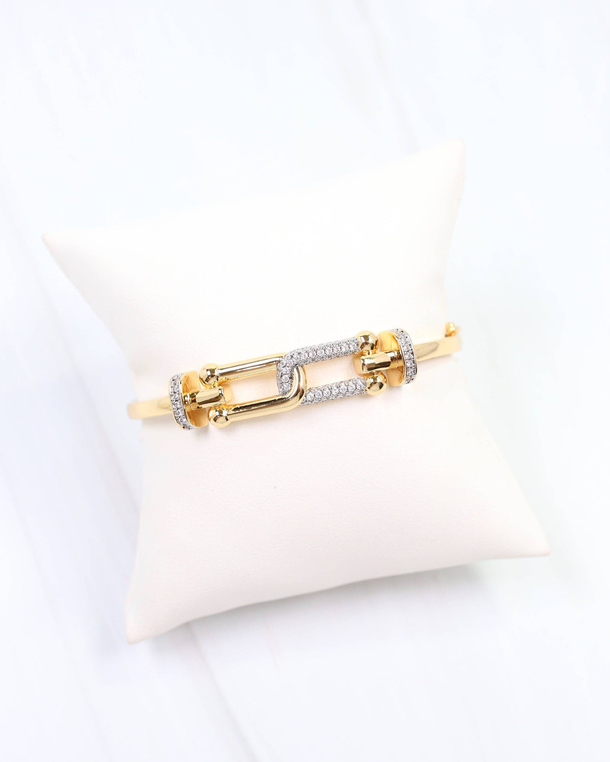 Isiah Interlocking CZ Bangle WR Gold