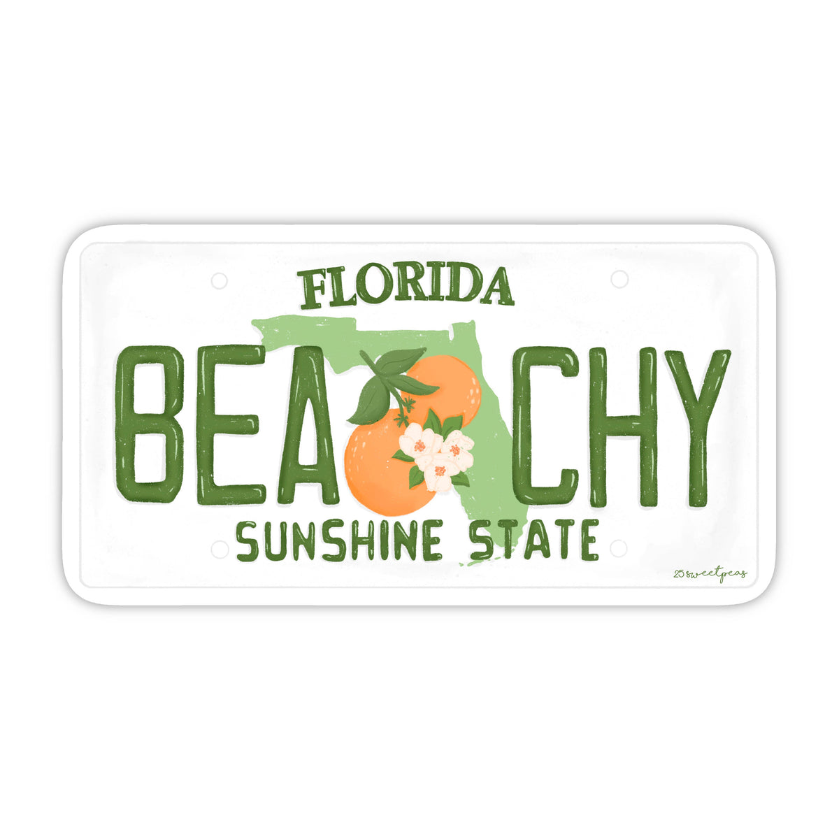 Beach Florida License Plate Sticker, Beach Sticker