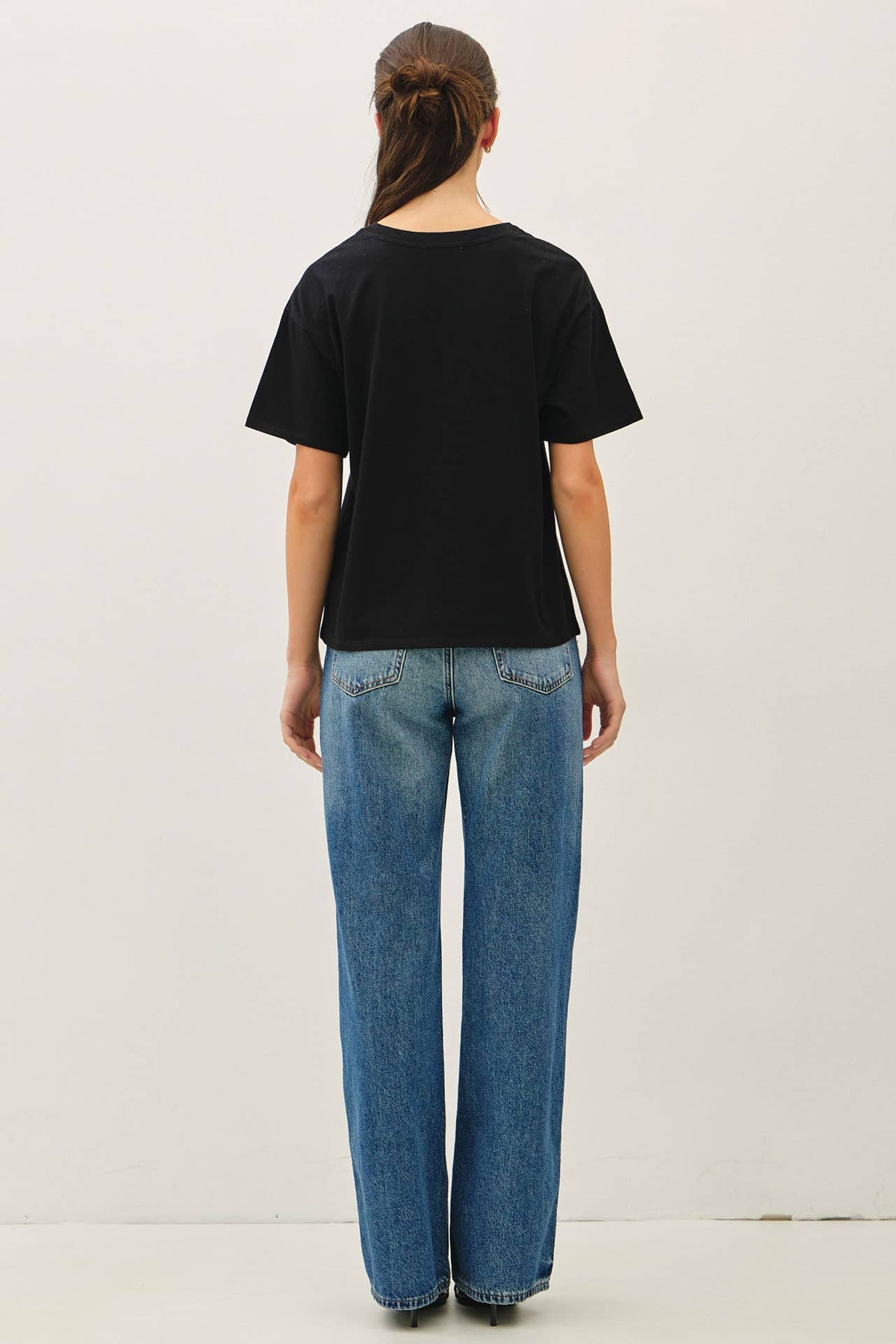 COTTON JERSEY OVERSIZED CROP T-SHIRTS