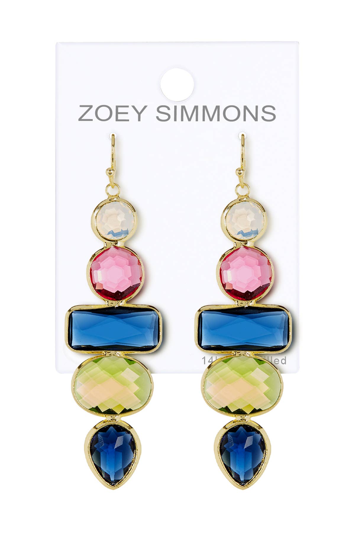 London Blue Crystal & Mixed Crystal Drop Earrings - GF