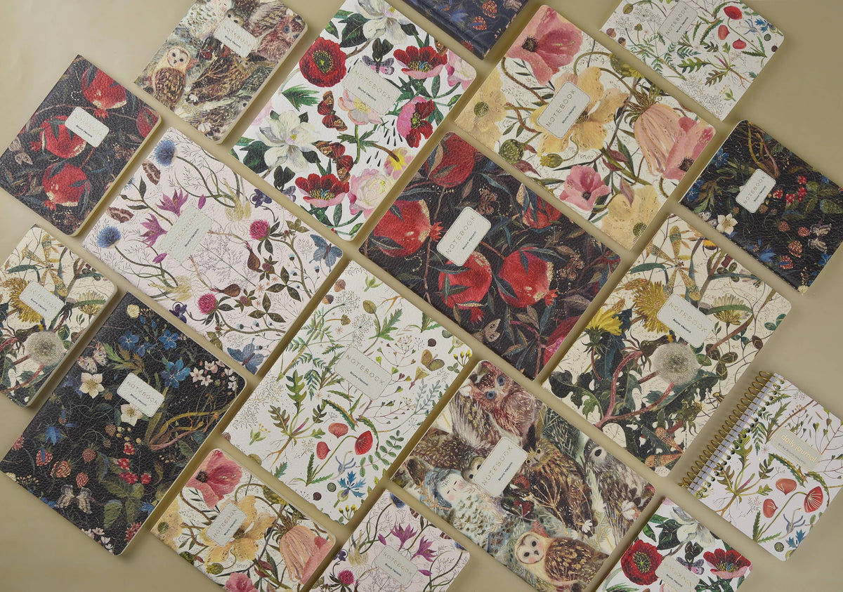 Vegan Leather A5 Notebook - Symmetrical Flora