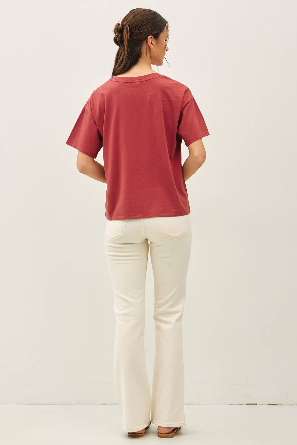 COTTON JERSEY OVERSIZED CROP T-SHIRTS