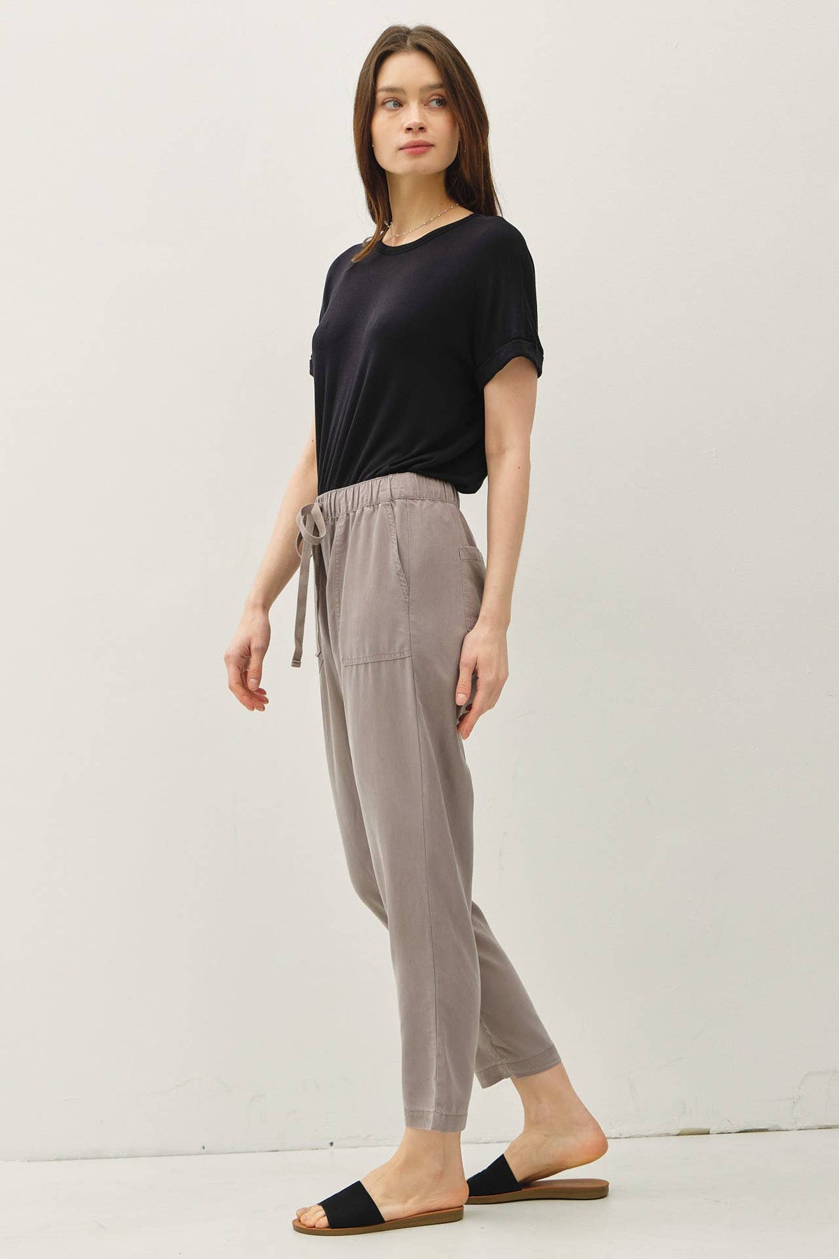 NEW COLOR -TENCEL TAPERED PANTS