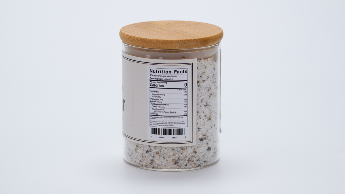 Flaked Sea Salt- Black Pepper Infused Sea Salt All-Natural