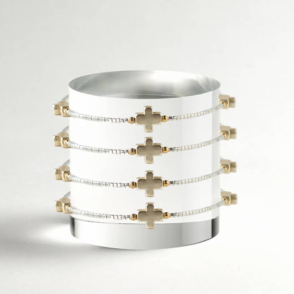 Faithful Cross Bangle-Silver, Cross Bracelet | Christian