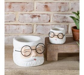SANTA GLASSES PLANTER 2 Sizes