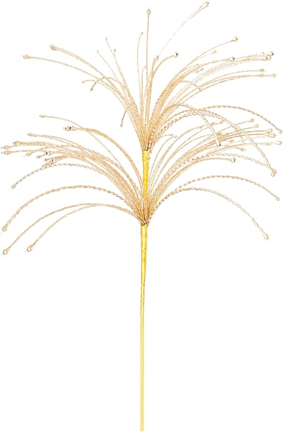 Metal & Glass Beaded Spray, Gold Finish