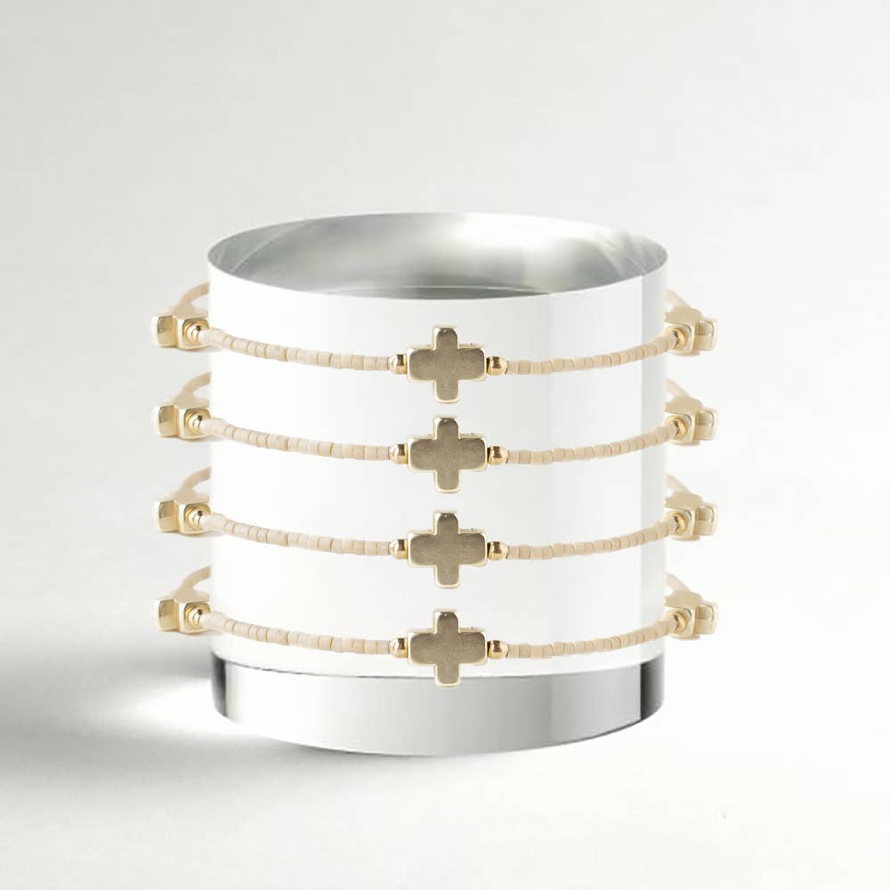 Faithful Cross Bangle-Latte, Cross Bracelet | Christian