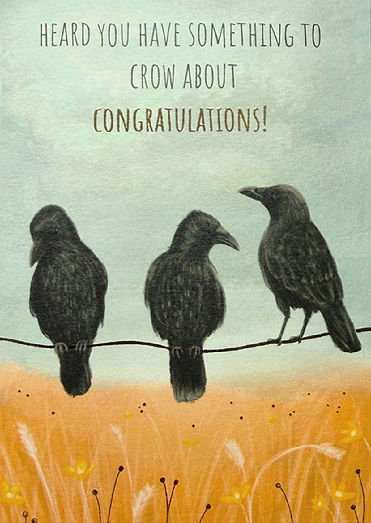 CONGRATULATIONS CROWS GREETING CARD JO COUCH