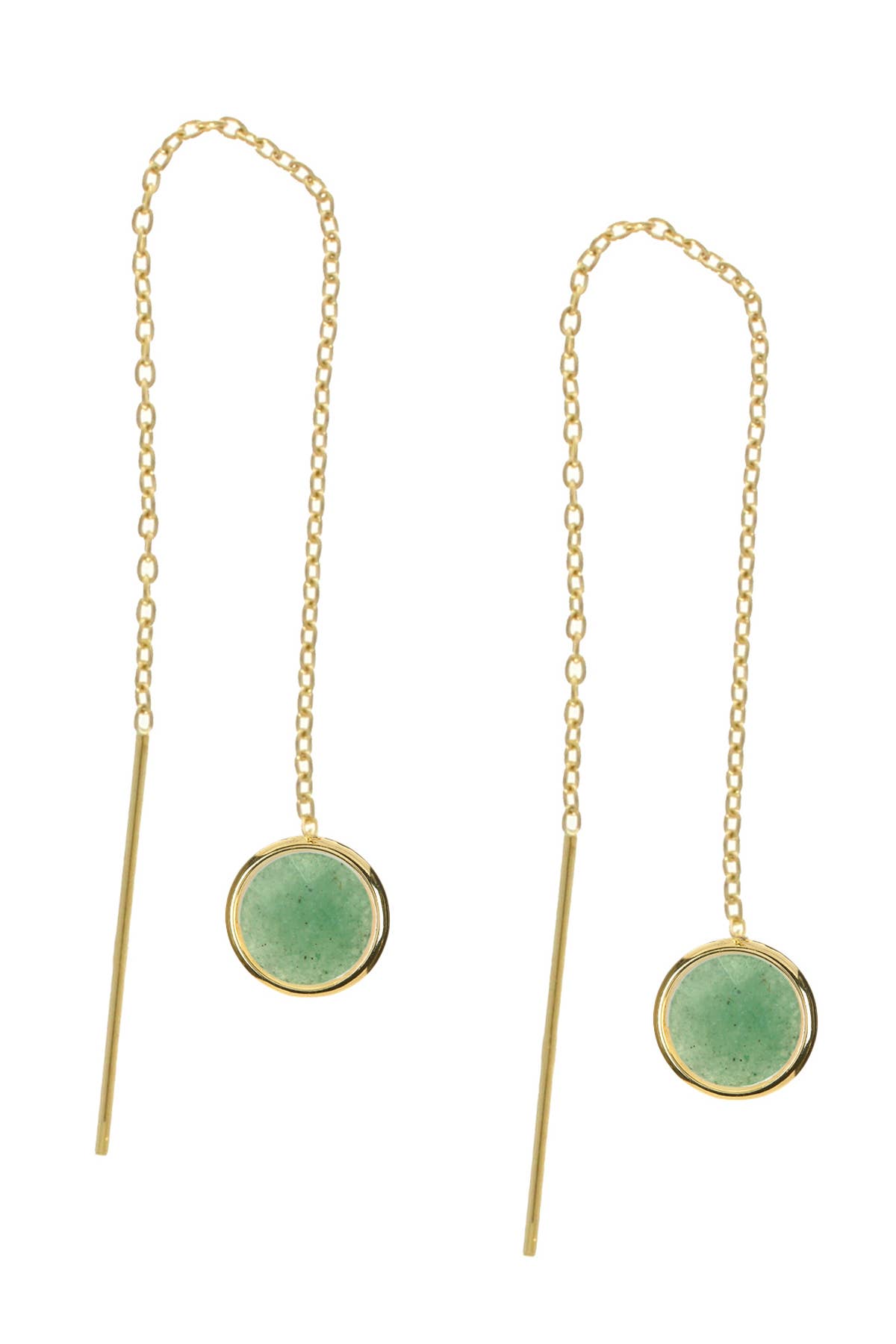 Green Aventurine Threader Earrings - GF