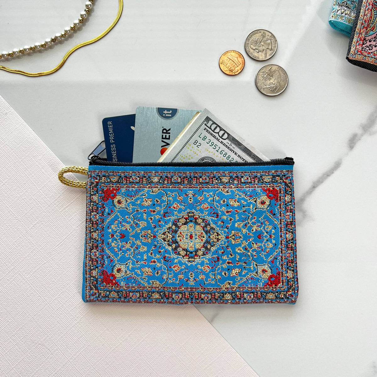 Zipper Pouch, Fabric Coin Purse, Small Coin Purse for Women