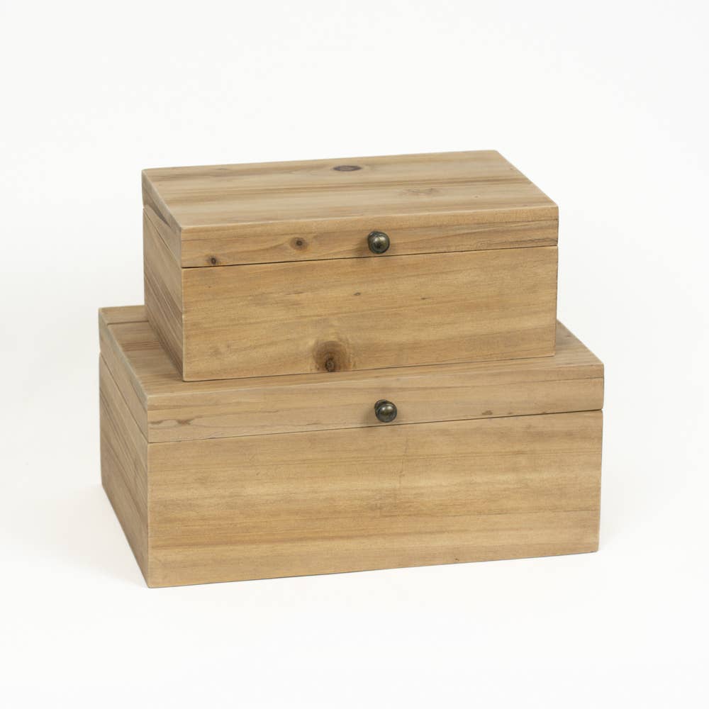 9x3x5, 11x3x6 wood nested boxes s/2, ntrl