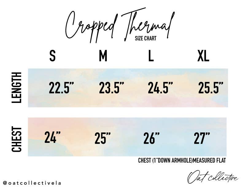 MAKE PEOPLE FEEL LOVED Cropped Thermal Vintage Pullover