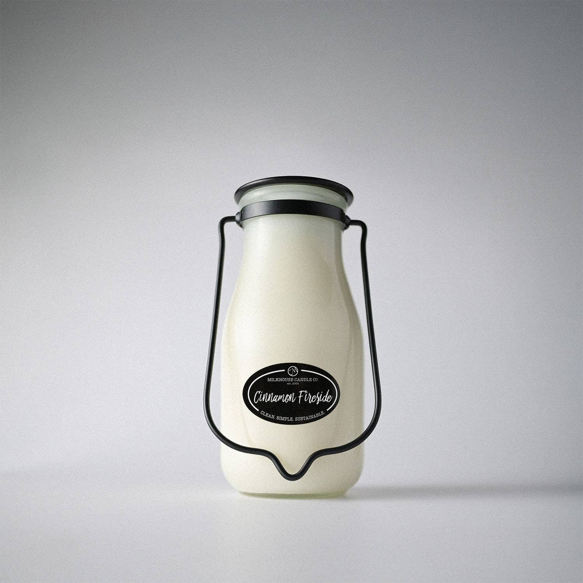 14 oz Milkbottle Candle: Cinnamon Fireside