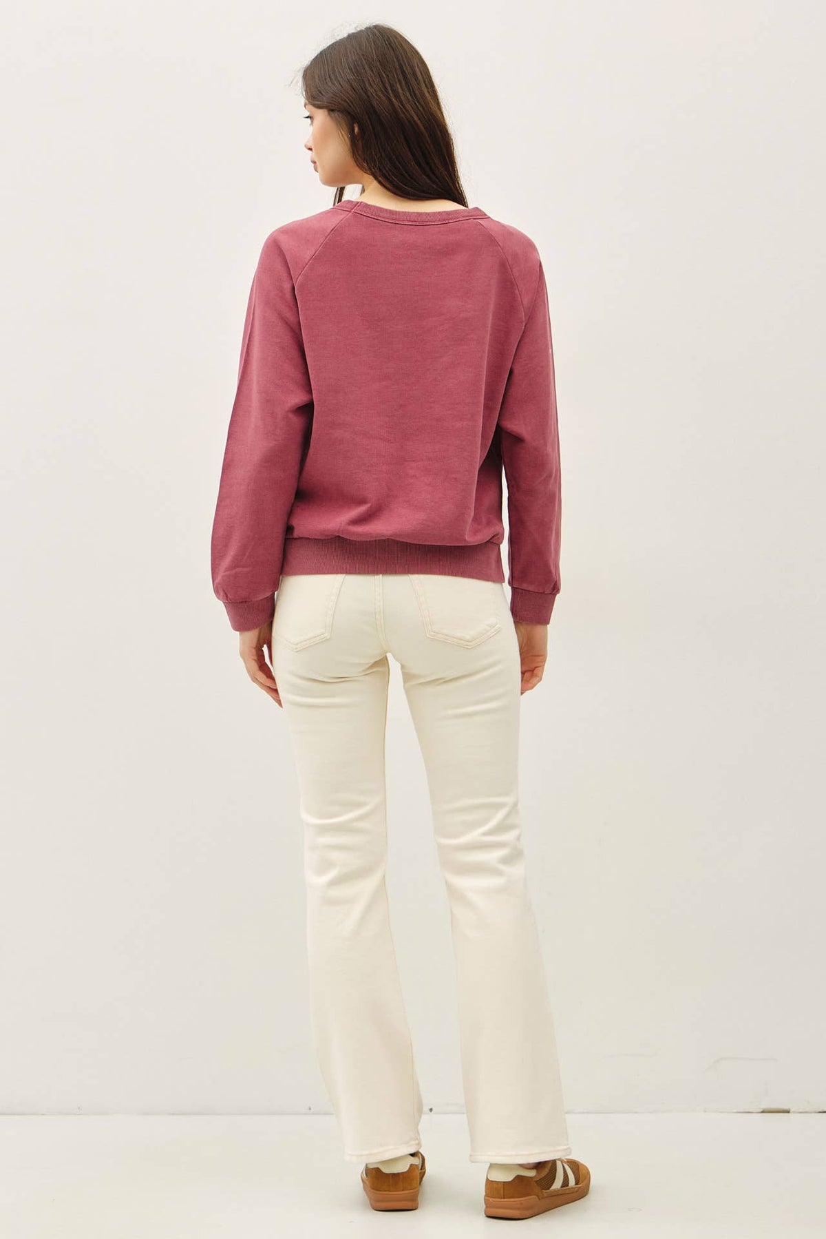 ACID WASH PULLOVER RAGLAN SWEATSHIRT