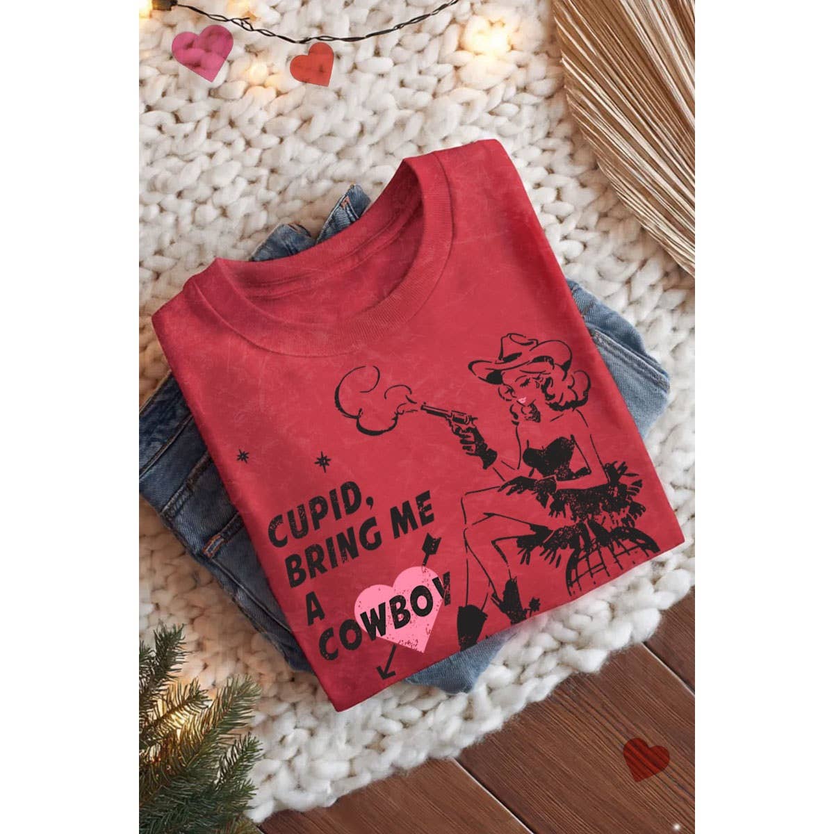 CUPID BRING ME A COWBOY MINERAL GRAPHIC TEE