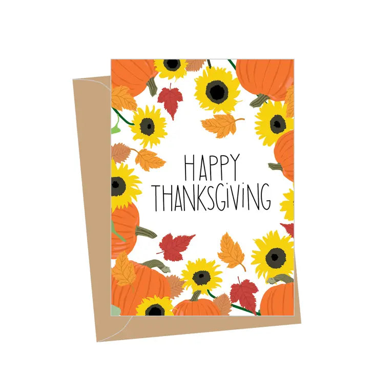 Mini Thanksgiving Sunflowers Folded Enclosure Card