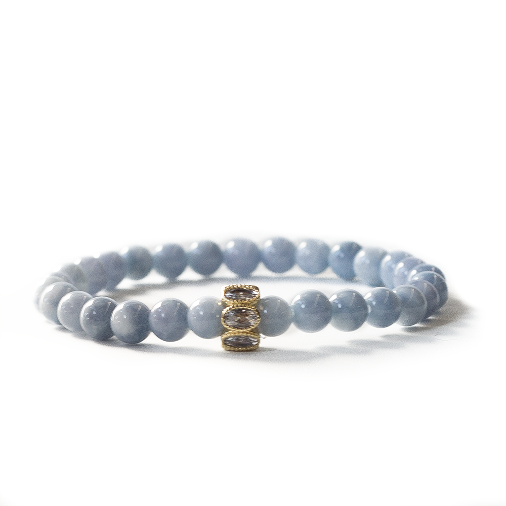 Gemstone Bracelet-6mm-Blue Agate