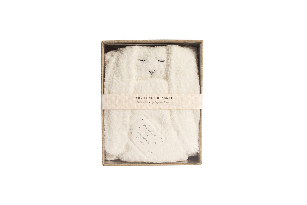 "How wonderful life is" Bunny Baby Lovey Blanket