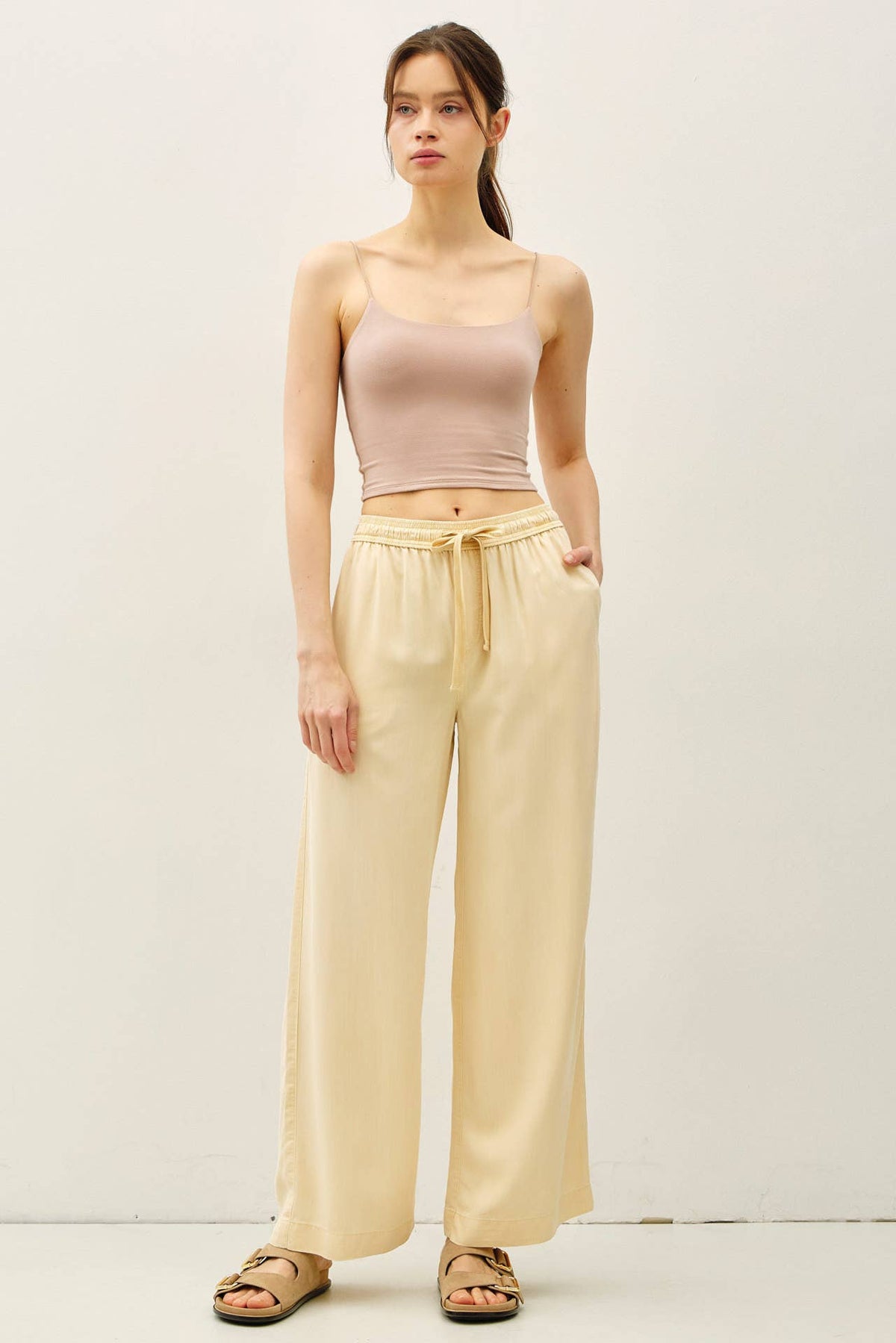 TENCEL WIDE LEG PANTS