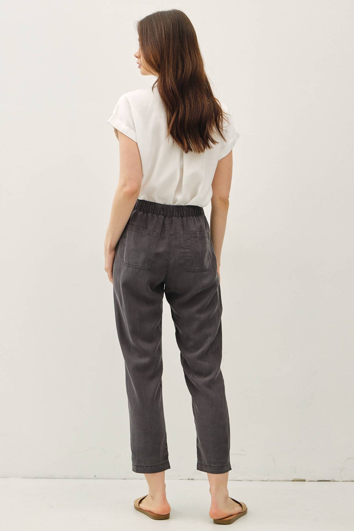 NEW COLOR -TENCEL TAPERED PANTS