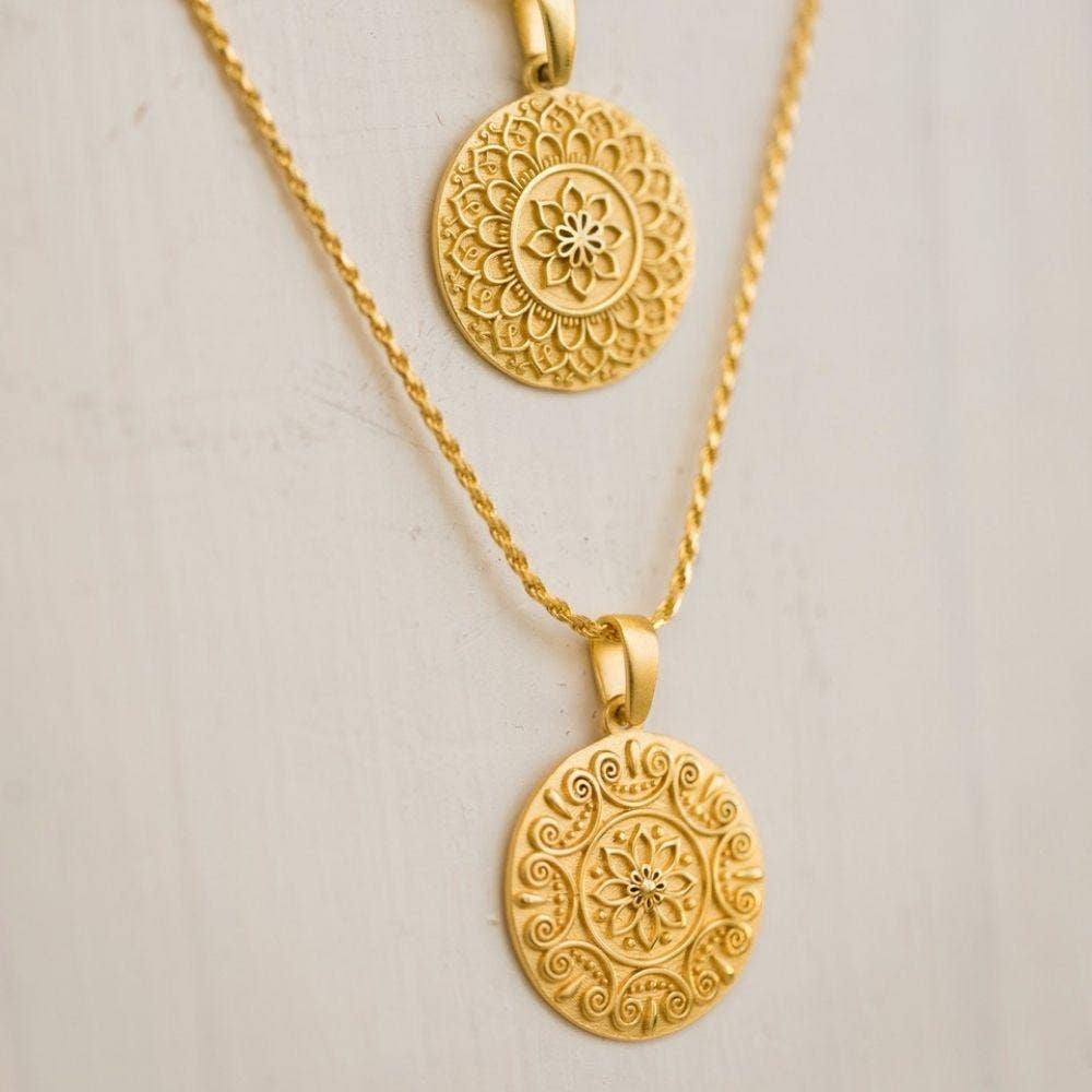 I Am Strong And Powerful - inspirational mandala necklace